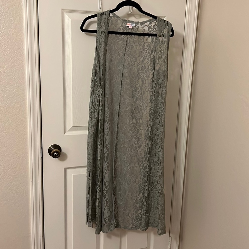Gray Lace Vest